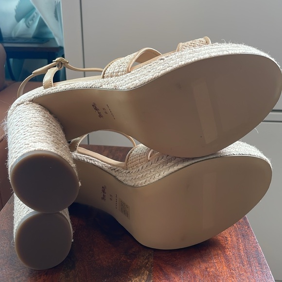 NWOT Coach Talina Tan rafia platform heels - Picture 8 of 12